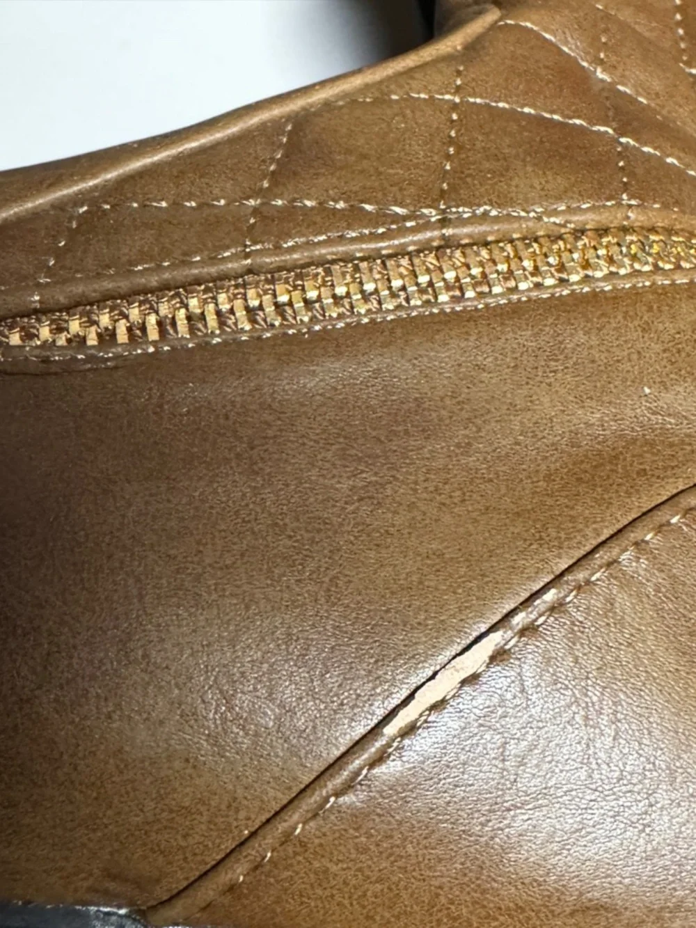 Reneeze Brown Quilted Over The Knee Heeled Boots Size 9